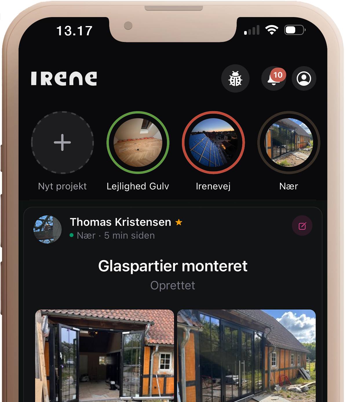Irene mobile app